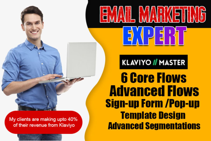 Gig Preview - Setup high conversion klaviyo email marketing flows