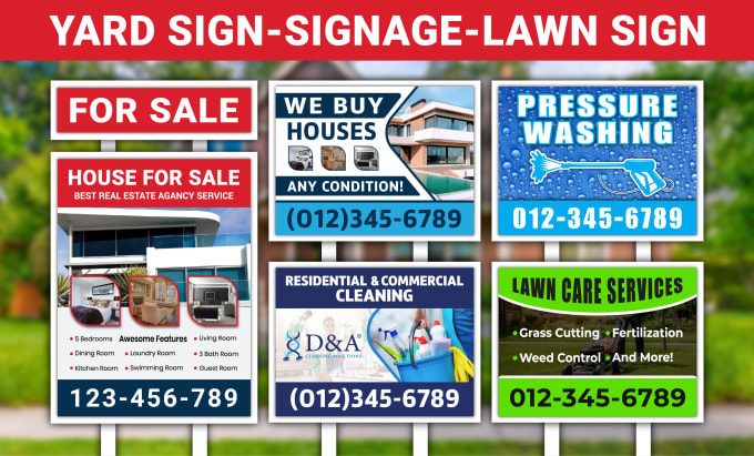 Gig Preview - Design yard sign, lawn sign, bandit sign, signage and real estate sign