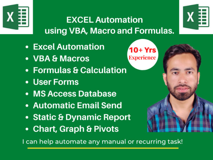 Gig Preview - Automate your excel with vba, macros, and formulas