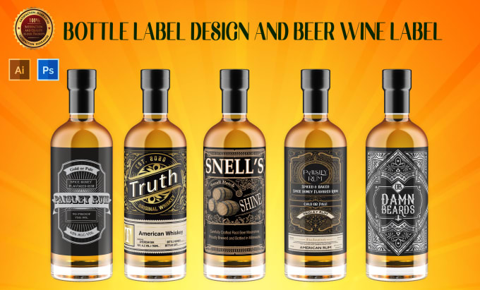 Gig Preview - Design wine bottle label beer gin vodka whiskey label design