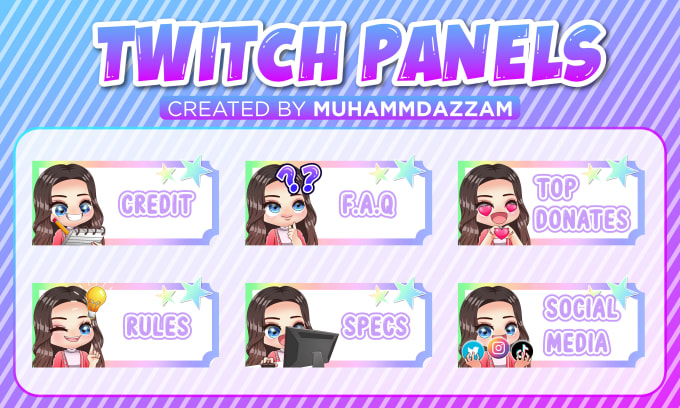 Gig Preview - Create cute twitch panels