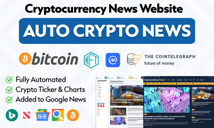 Gig Preview - Create automated crypto news website, auto blog crypto