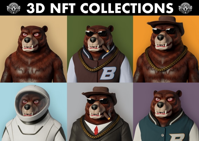 Gig Preview - Create custom 3d nft character, nft card, nft items for your collection