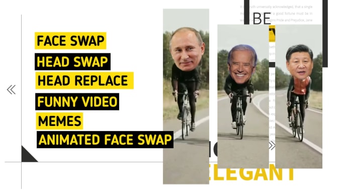 Gig Preview - Do funny face swap head swap video editing for you