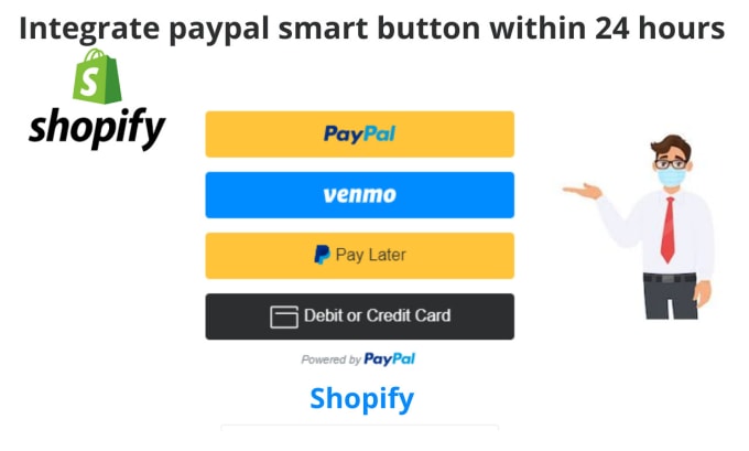 Gig Preview - Integrate debit credit payment paypal smart button on shopify