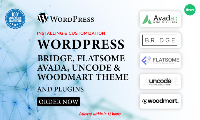 Gig Preview - Install flatsome, avada, uncode, bridge and woodmart theme