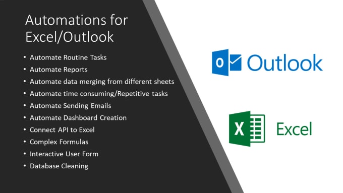 Gig Preview - Automate excel, outlook using vba, macro, forms and formulas