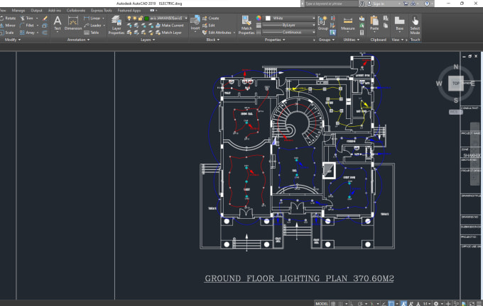 Gig Preview - Provide electrical lighting layout, power plan, load schedule and sld in autocad