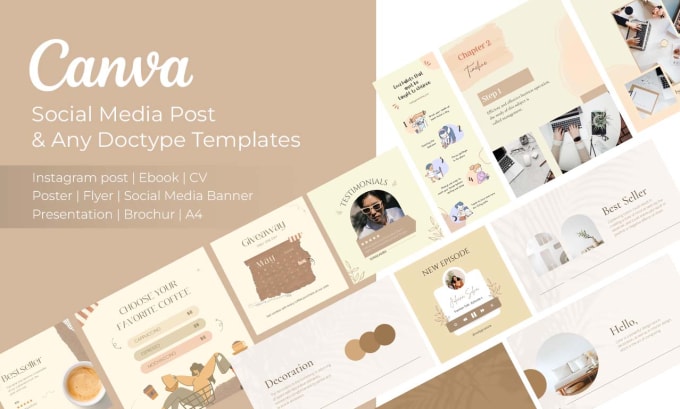 Gig Preview - Create canva social media templates, instagram, ebook, presentation