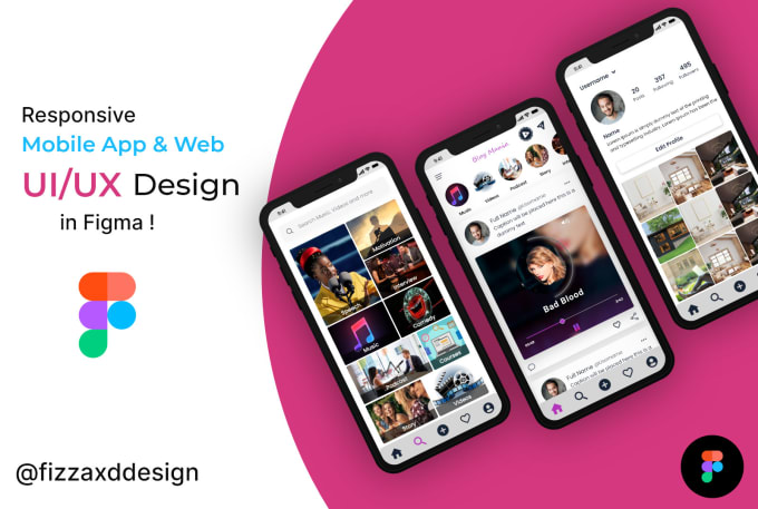 Gig Preview - Design ux ui design of mobile app or website in figma