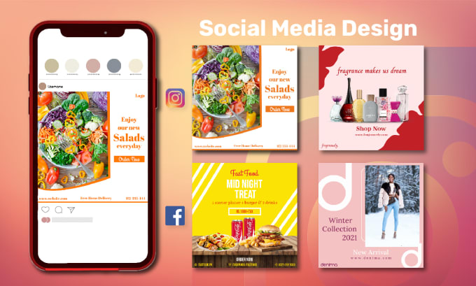 Gig Preview - Design eye catching social media square size posts template in 1 day