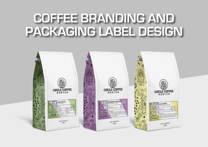 Gig Preview - Do coffee branding and packaging label design