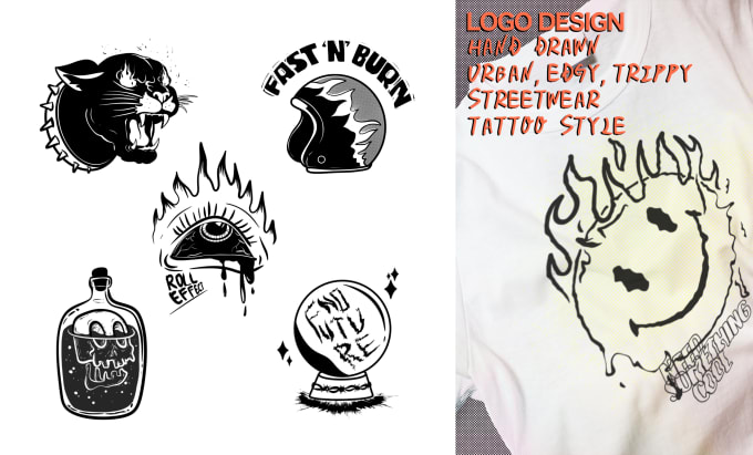 Gig Preview - Draw streetwear, edgy, trippy, urban, tattoo design