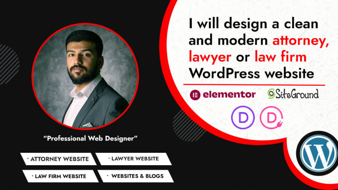 Gig Preview - Design a clean and modern attorney, lawyer or law firm wordpress website