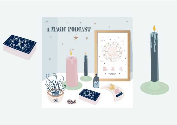 Gig Preview - Illustrate and design an amazing podcast cover art