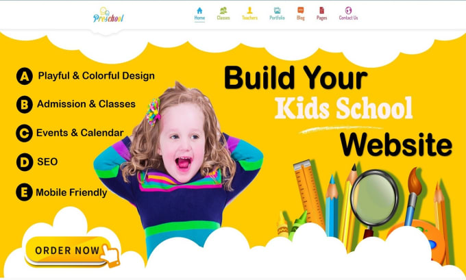 Gig Preview - Create kindergarten website, preschool landing page website