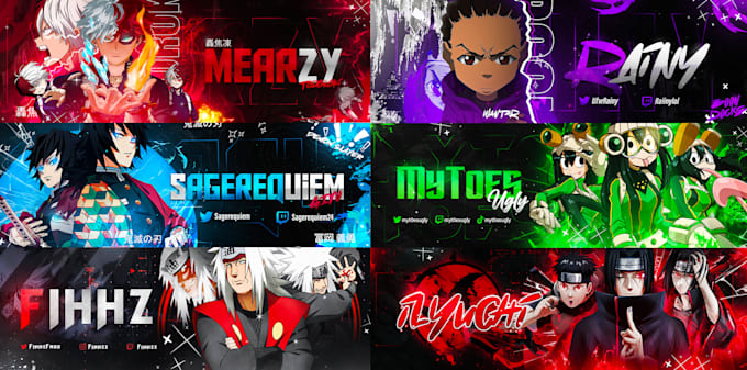 Gig Preview - Design amazing anime header or gaming banner for you