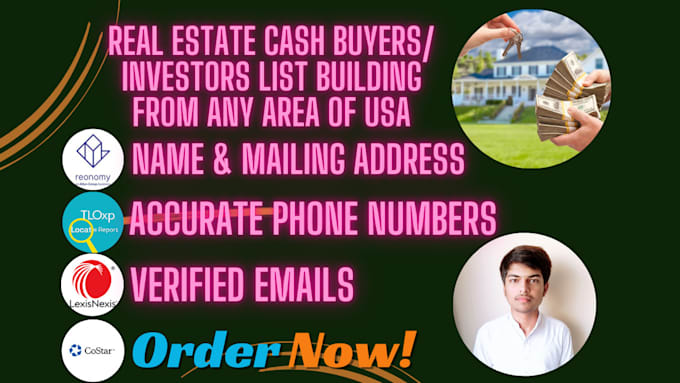 Gig Preview - Provide you real estate cash buyers and investors list