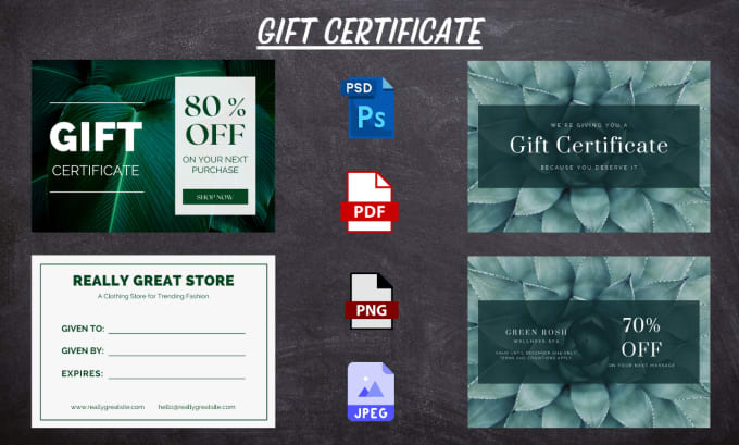 Gig Preview - Design gift certificate, voucher, coupon, or ticket design