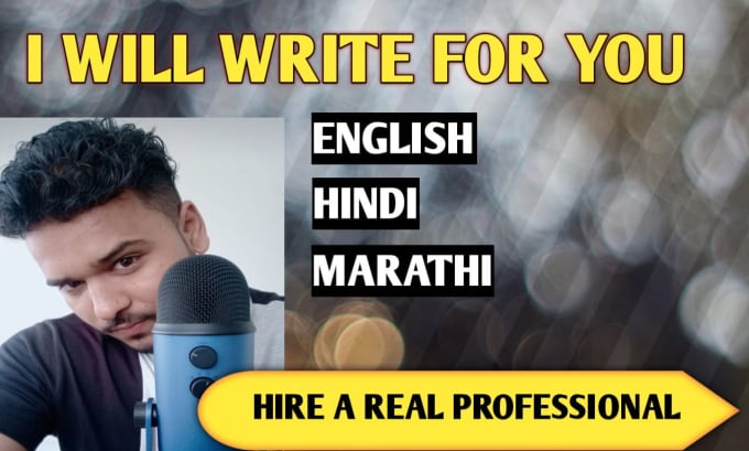 Gig Preview - Write your content in english , hindi and marathi