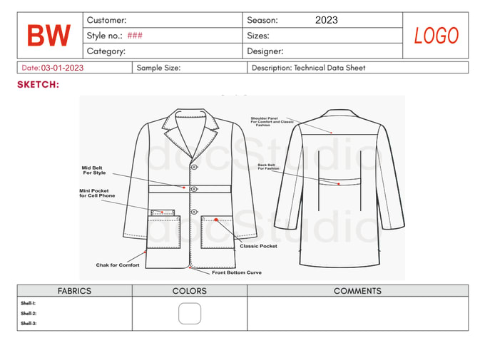 Gig Preview - Create fashion tech pack and clothing tech pack