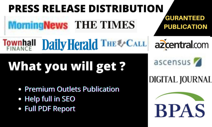 Gig Preview - Do press release distribution on digital journal and pr other sites