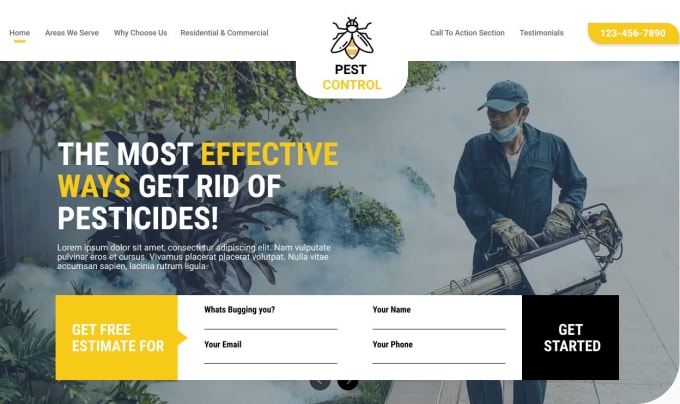 Gig Preview - Build fumigation website, pest control website, pest website, booking site