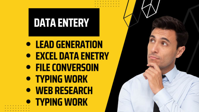 Gig Preview - Do data entry, typing, web research and lead generation