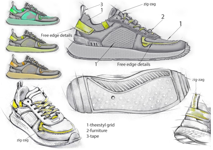 Gig Preview - Create design footwear includes all categories for you, the way you like