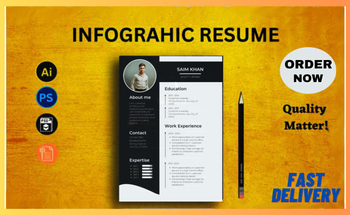 Gig Preview - Design infographic resume design,doctor  ats resume