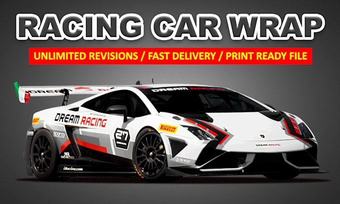 Gig Preview - Do modern racing car wrap, sports car, jump car design