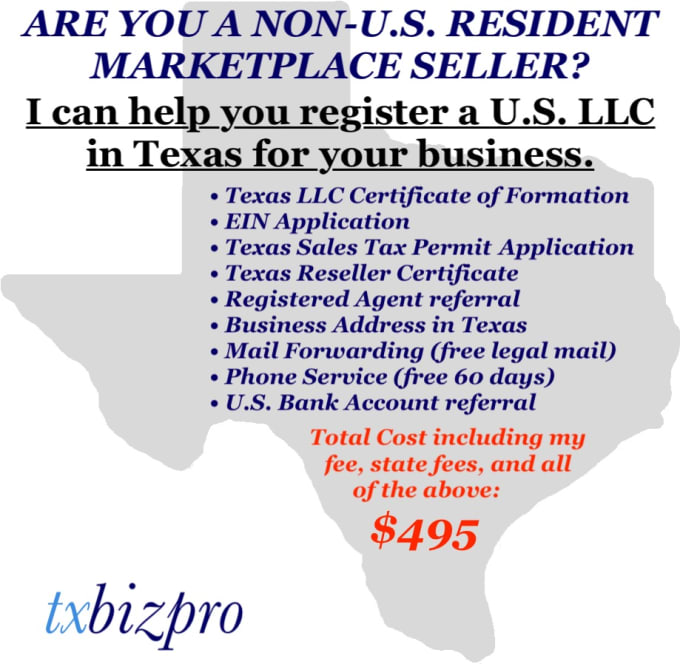 Gig Preview - Help register united states llc in texas for foreigners