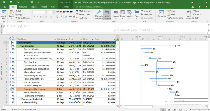 Gig Preview - Prepare your work schedule with primavera or ms project