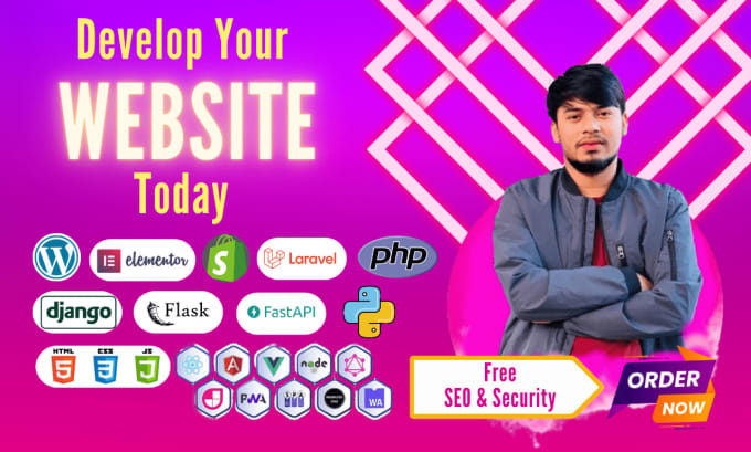 Gig Preview - Do any business or ecommerce website with SEO and security