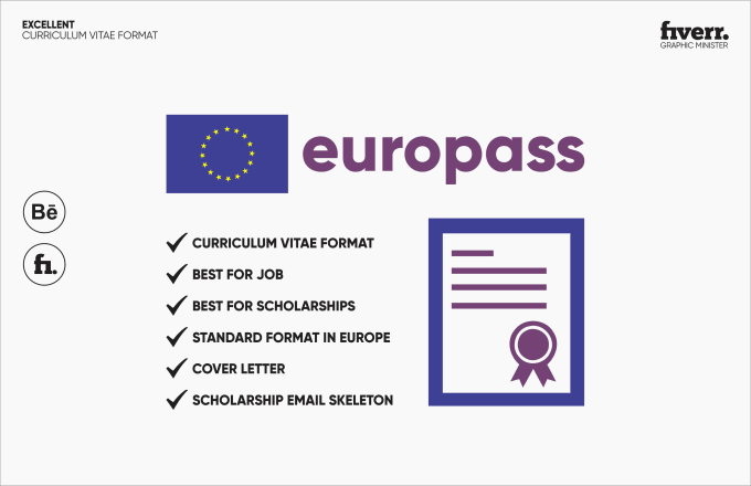 Gig Preview - Prepare a europass CV with cover letter and email design