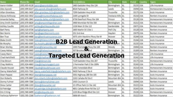 Gig Preview - Serve b2b lead generation by web research and data entry