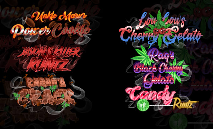 Gig Preview - Draw 3d cannabis weed graffiti text style