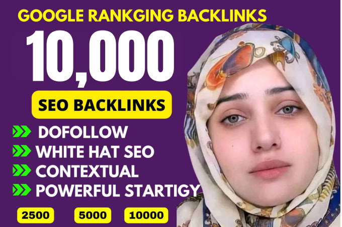 Gig Preview - Do off page SEO backlinks high da white hat link building for google ranking