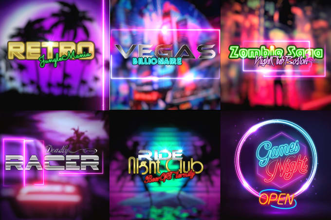 Gig Preview - Make 80s futuristic retro cyberpunk logo and cover  for you