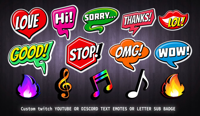 Gig Preview - Create custom twitch discord text emotes or sub badges