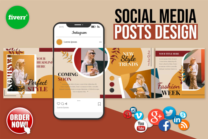 Gig Preview - Be your social media post and story designer