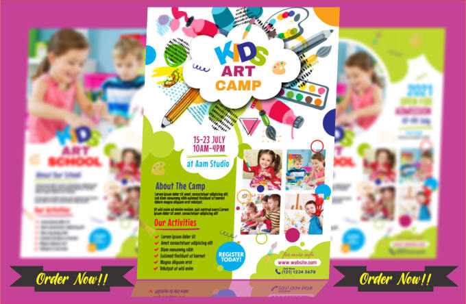 Gig Preview - Do summer camp, kids flyers, school, holiday flyer design