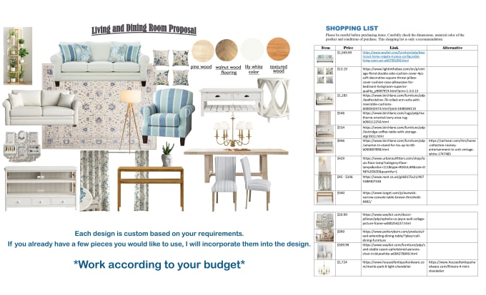 Gig Preview - Design your interior floor plan, mood board and shopping list