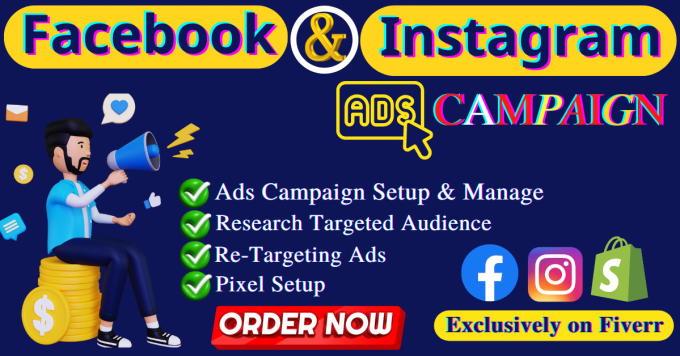 Gig Preview - Setup and manage facebook instagram ads campaign in ads manager, fb advertising