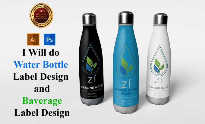 Gig Preview - Design water bottle label juice beverage bottle label design