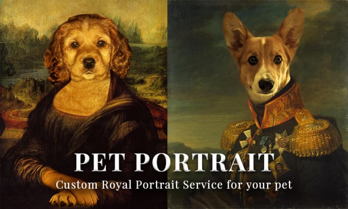 Gig Preview - Do custom royal pet portrait in best quality