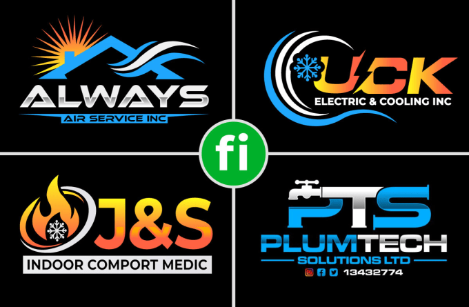 Gig Preview - Design plumbing heating hvac cooling and air conditioning logo