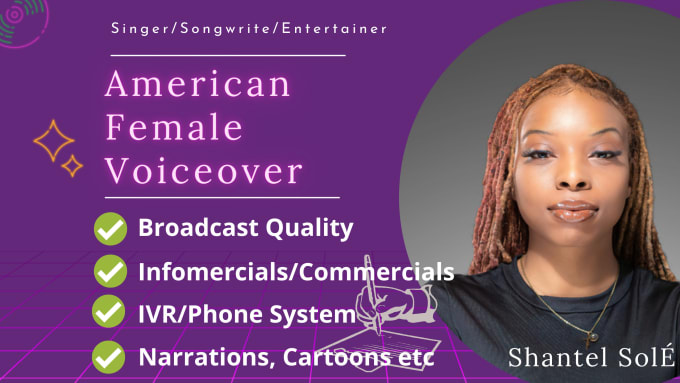 Gig Preview - Deliver a high quality and clean american female voiceover