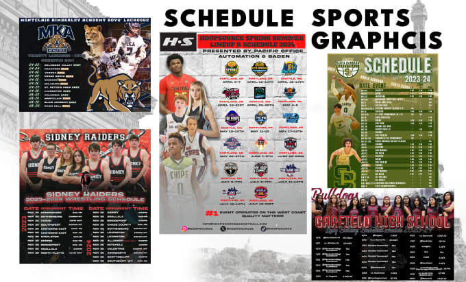 Gig Preview - Design sports graphics poster with schedule