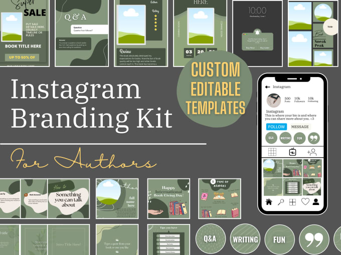 Gig Preview - Create an instagram branding kit for authors